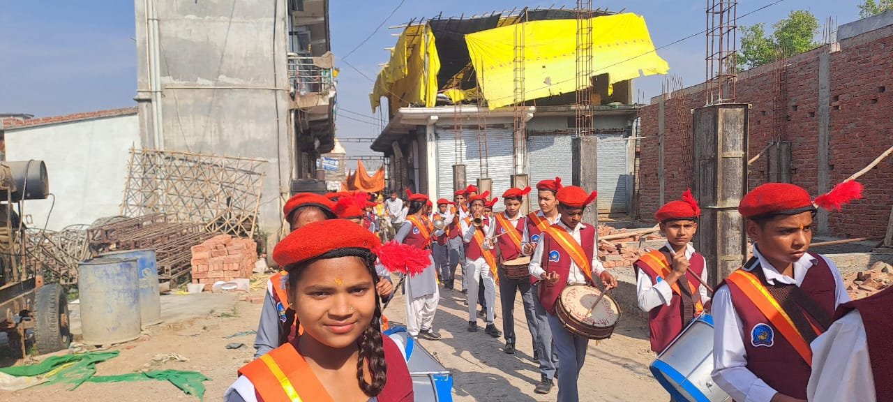 Grand path movement on Indian New Year in Rupaidiha, townspeople welcomed with flowers