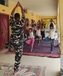 SSB "D" Samvay Thoothibari organized a yoga session for students