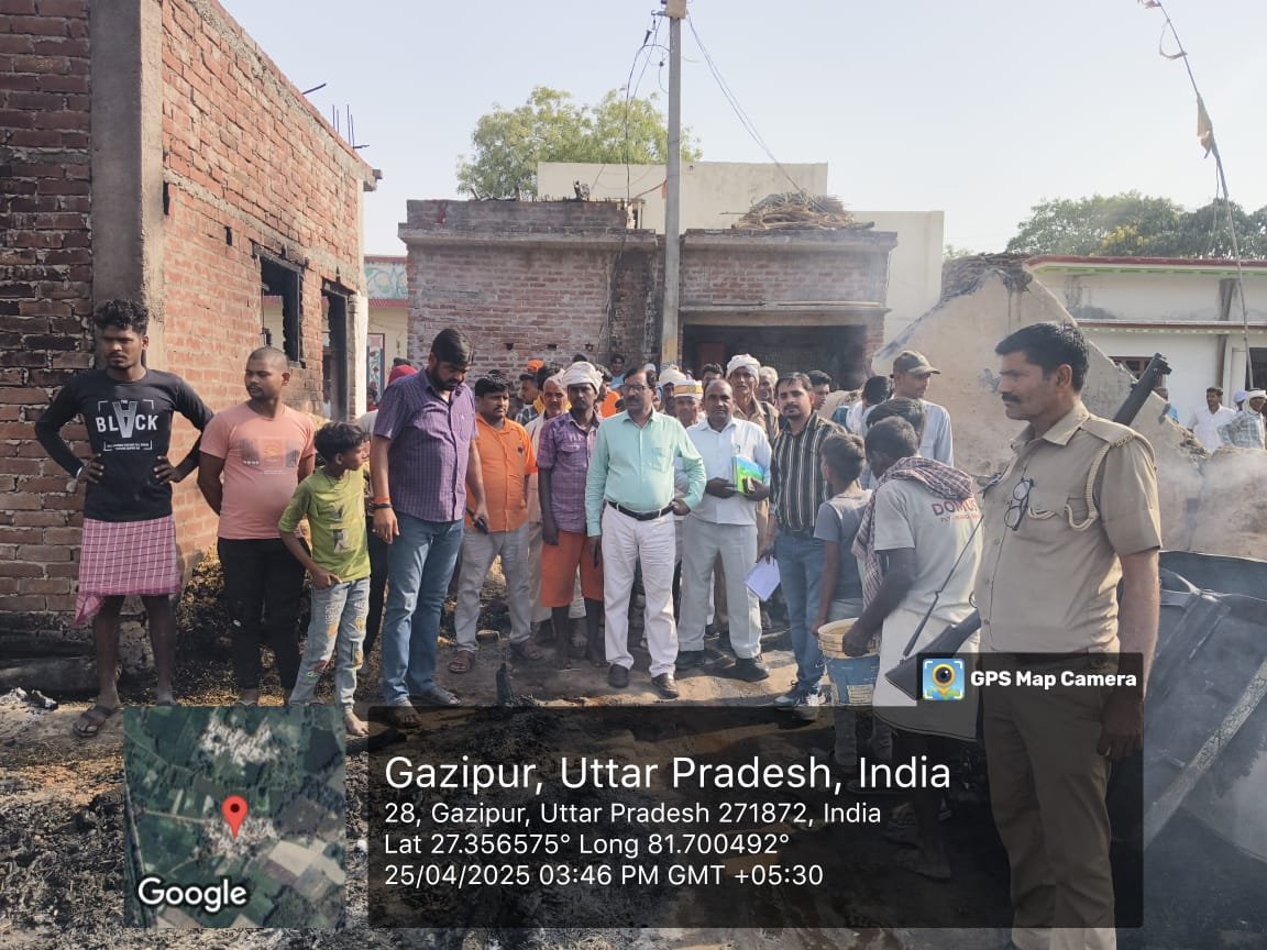 Fierce fire in Ranipur area of ​​Bahraich, 17 slums burnt to ashes, 25 cattle painful death