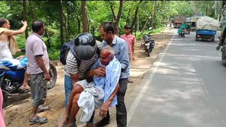 In Bhagalpur, uncontrollable truck crushed 70 -year -old old man, RJD MLA son Asjad Siddiqui extended a hand to help